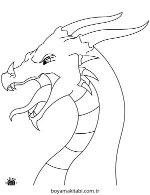 Ejderha boyama sayfası – çizgi film temalı, basit çizim