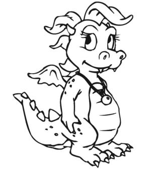 Ejderha boyama sayfası, Dragon coloring page, Ejderha Ayakta, 