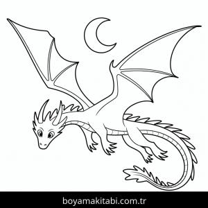 Ejderha boyama sayfası – el becerilerini geliştirir, boyama çalışması