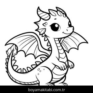 Ejderha boyama sayfası – kolay boyama, eğitici aktivite