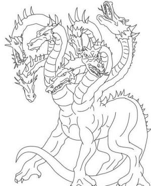 Ejderha boyama sayfası, Dragon coloring page, Ejderha Yedi Başlı, 