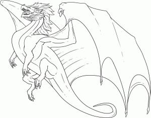 Ejderha boyama sayfası, Dragon coloring page, Büyük Ejderha Uçuyor, 