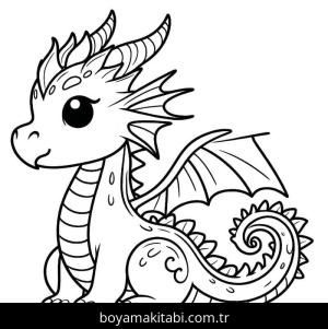 Ejderha boyama sayfası – okul öncesi, evde etkinlik