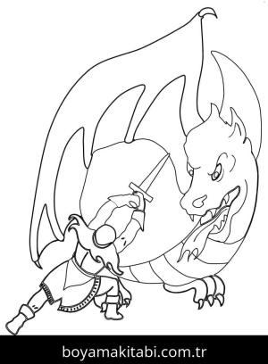Ejderha boyama sayfası – boyama çalışması, yaratıcılığı geliştirir