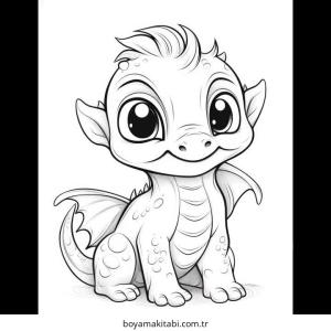 Ejderha boyama sayfası – çocuk aktivitesi, PDF indir