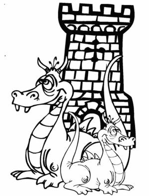 Ejderha boyama sayfası, Dragon coloring page, Komik İki Ejderha, 