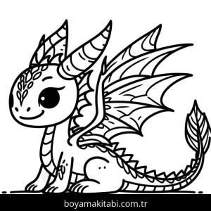 Ejderha boyama sayfası – boyama etkinliği, çocuk aktivitesi