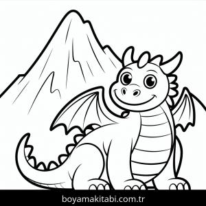 Ejderha boyama sayfası – renkli çizimler, okul öncesi