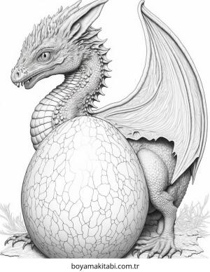 Ejderha boyama sayfası – renkli çizimler, okul öncesi