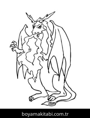 Ejderha boyama sayfası – sevimli karakter, sanatsal çalışma