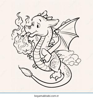 Ejderha boyama sayfası – evde etkinlik, ücretsiz yazdır