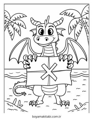 Ejderha boyama sayfası – evde etkinlik, ücretsiz yazdır