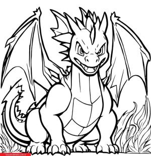 Ejderha boyama sayfası, Dragon coloring page, , 