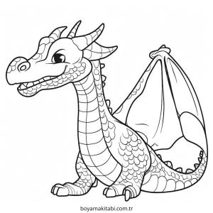 Ejderha boyama sayfası – boyama etkinliği, çocuk aktivitesi