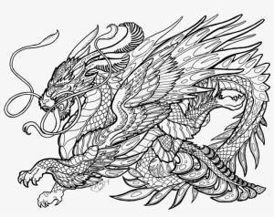 Ejderha boyama sayfası, Dragon coloring page, Karmaşık Ejderha, 