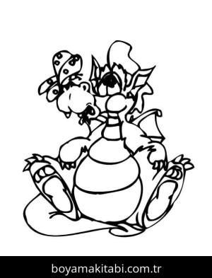 Ejderha boyama sayfası – çocuk aktivitesi, PDF indir