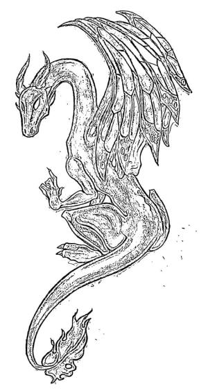 Ejderha boyama sayfası, Dragon coloring page, Sert Ejderha Uçan, 