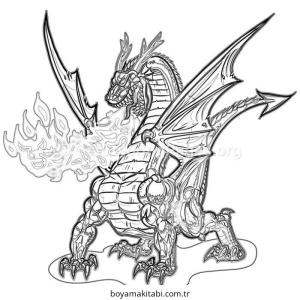 Ejderha boyama sayfası – sevimli karakter, sanatsal çalışma