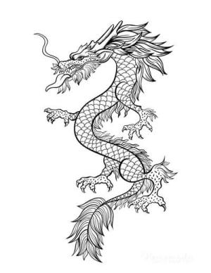 Ejderha boyama sayfası, Dragon coloring page, Çin Ejderha Uçan, 