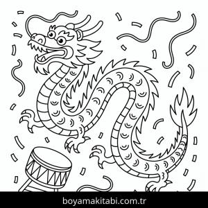Ejderha boyama sayfası – çocuklar için, çizgi film temalı