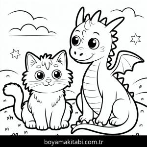Ejderha boyama sayfası – evde etkinlik, ücretsiz yazdır