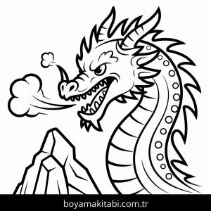 Ejderha boyama sayfası – boyama etkinliği, çocuk aktivitesi