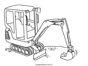 Ekskavatör boyama sayfası – renkli çizimler, okul öncesi