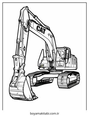 Ekskavatör boyama sayfası – eğlenceli etkinlik, el becerilerini geliştirir