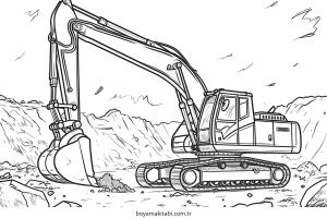 Ekskavatör boyama sayfası – yaratıcılık, eğlenceli etkinlik