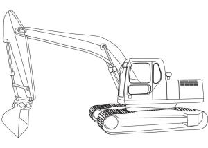 Ekskavatör boyama sayfası,  coloring page, Harika ekskavatör resmi, 