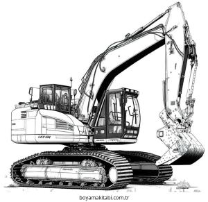 Ekskavatör boyama sayfası – okul öncesi, evde etkinlik