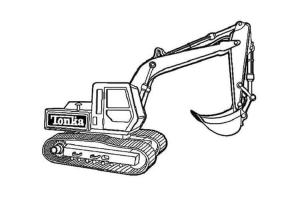 Ekskavatör boyama sayfası,  coloring page, Ekskavatörün basit görüntüsü, 