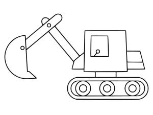 Ekskavatör boyama sayfası,  coloring page, Çok kolay ekskavatör, 