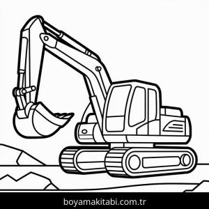 Ekskavatör boyama sayfası – eğitici aktivite, yaratıcılık