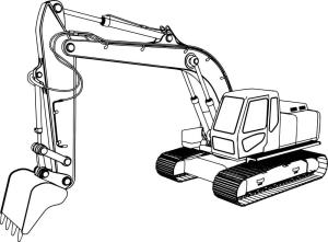 Ekskavatör boyama sayfası,  coloring page, Çocuk için ekskavatör baskısı, 