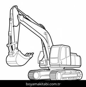 Ekskavatör boyama sayfası – evde etkinlik, ücretsiz yazdır