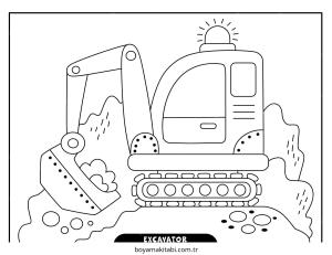 Ekskavatör boyama sayfası – yaratıcılığı geliştirir, keyifli zaman