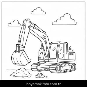 Ekskavatör boyama sayfası – yaratıcılık, eğlenceli etkinlik