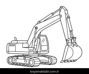 Ekskavatör boyama sayfası – eğlenceli etkinlik, el becerilerini geliştirir