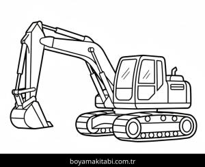 Ekskavatör boyama sayfası – sanatsal çalışma, çocuklar için