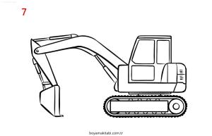 Ekskavatör boyama sayfası – kolay boyama, eğitici aktivite