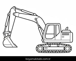Ekskavatör boyama sayfası – kolay boyama, eğitici aktivite