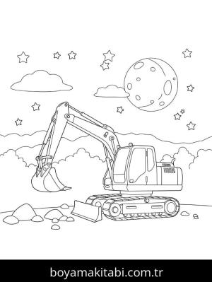 Ekskavatör boyama sayfası – keyifli zaman, renkli çizimler
