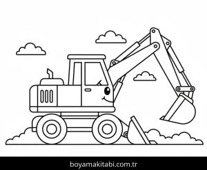 Ekskavatör boyama sayfası – ücretsiz yazdır, boyama etkinliği