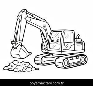 Ekskavatör boyama sayfası – boyama çalışması, yaratıcılığı geliştirir