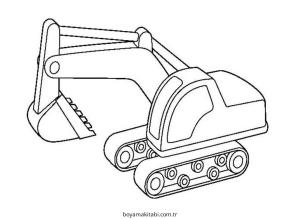 Ekskavatör boyama sayfası – kolay boyama, eğitici aktivite