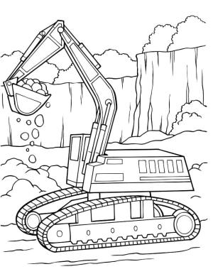 Ekskavatör boyama sayfası,  coloring page, Ekskavatör çalışıyor, 