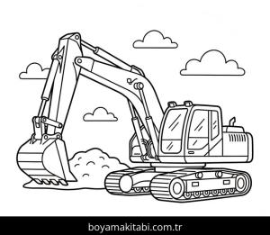 Ekskavatör boyama sayfası – ücretsiz yazdır, boyama etkinliği