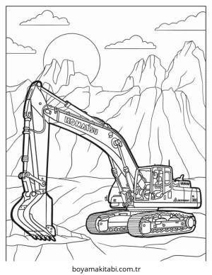 Ekskavatör boyama sayfası – eğitici aktivite, yaratıcılık