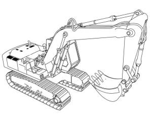 Ekskavatör boyama sayfası,  coloring page, Ekskavatör tasarımı, 